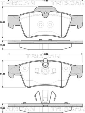 Triscan 8110 23054 - Тормозные колодки, дисковые, комплект autodif.ru