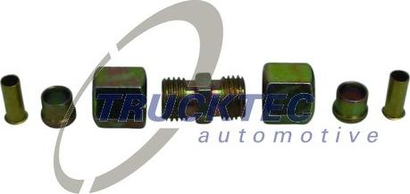 Trucktec Automotive 83.04.006 - соединитель резьб.прямой D6x1-D6x1!(м)с2втулк.опорн.d4,2гайки,2врезн.,1штуцер\MB autodif.ru