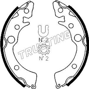 Trusting 044.007 - Комплект тормозных колодок, барабанные autodif.ru