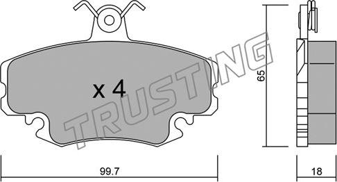 Trusting 122.0 - Тормозные колодки, дисковые, комплект autodif.ru