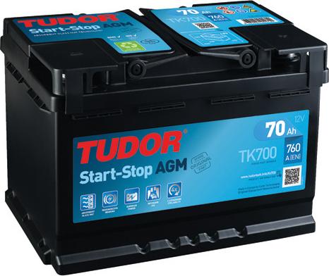 Tudor TK700 - Стартерная аккумуляторная батарея, АКБ autodif.ru