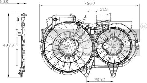 TYC 802-0053 - Вентилятор, охлаждение двигателя autodif.ru