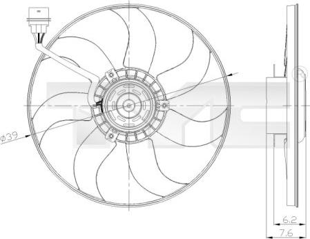 TYC 837-0036 - Вентилятор, охлаждение двигателя autodif.ru