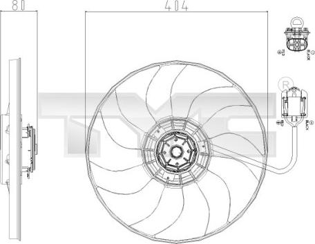 TYC 825-0019 - Вентилятор, охлаждение двигателя autodif.ru