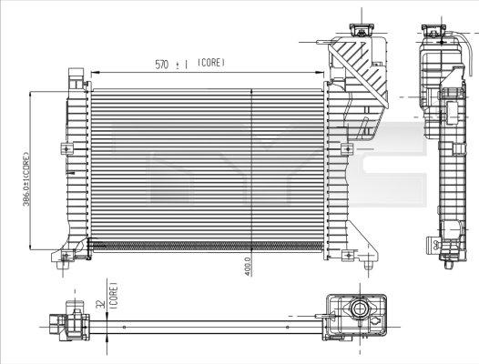 TYC 721-0003 - Радиатор, охлаждение двигателя autodif.ru
