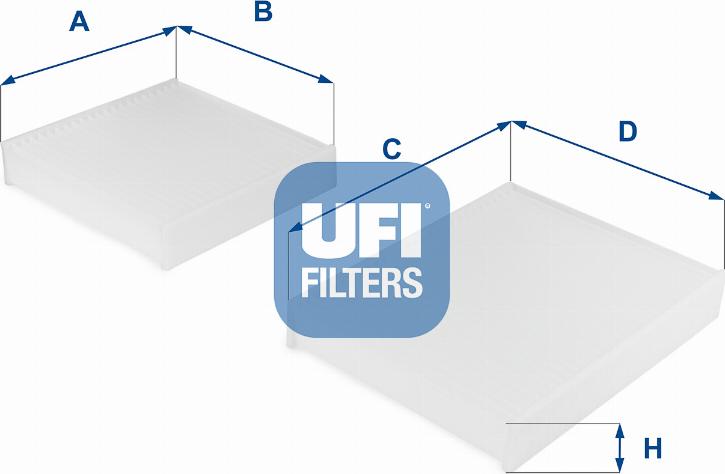 UFI 53.143.00 - фильтр салона !2шт.\ Peugeot 207 1.4-1.6HDi 06> autodif.ru