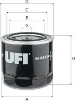 UFI 86.012.00 - Фильтр, система рабочей гидравлики autodif.ru