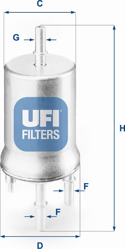 UFI 31.832.00 - Топливный фильтр autodif.ru