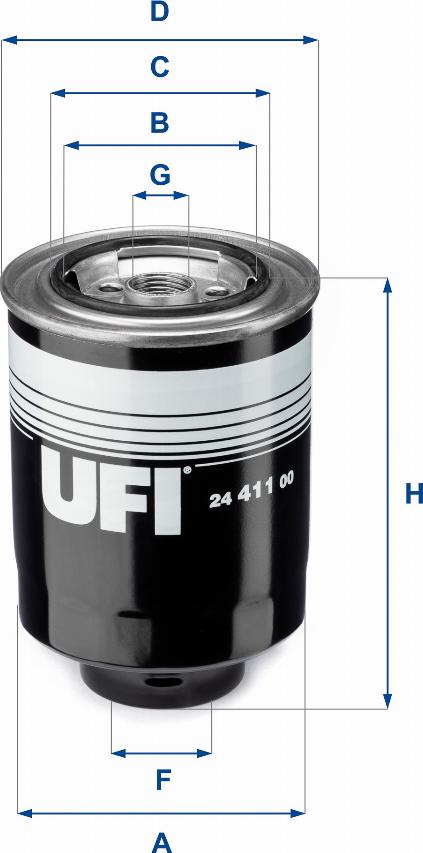 UFI 24.411.00 - Топливный фильтр autodif.ru