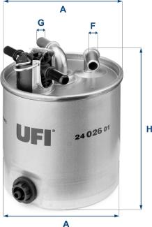 UFI 24.026.01 - Топливный фильтр autodif.ru