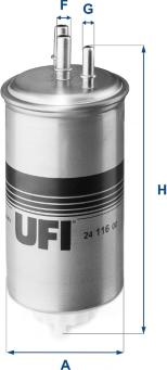 UFI 24.116.00 - Топливный фильтр autodif.ru