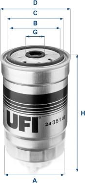 UFI 24.351.00 - Топливный фильтр autodif.ru