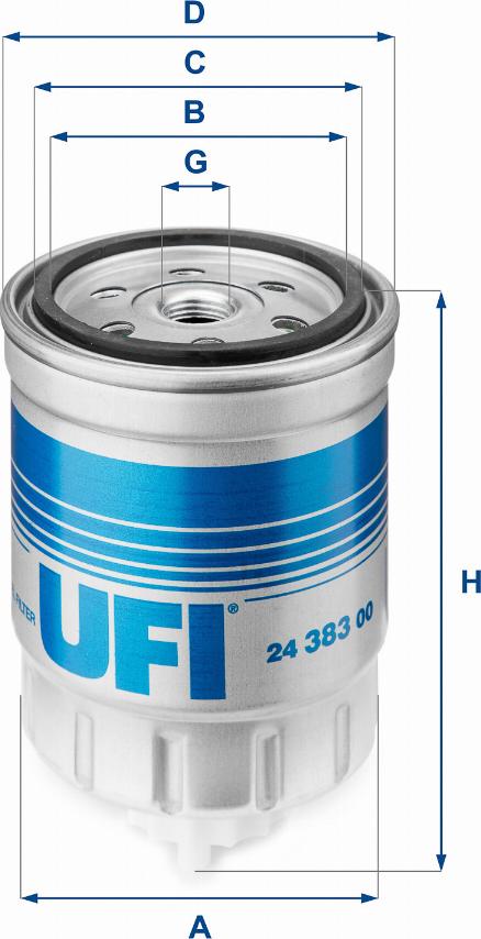 UFI 24.383.00 - Топливный фильтр autodif.ru