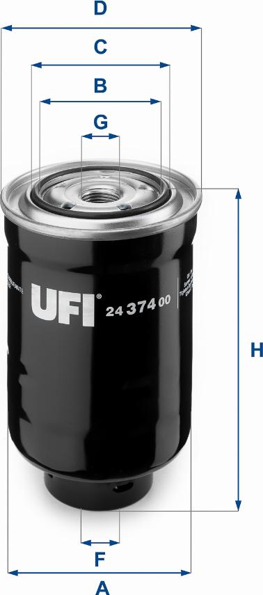 UFI 24.374.00 - Топливный фильтр autodif.ru