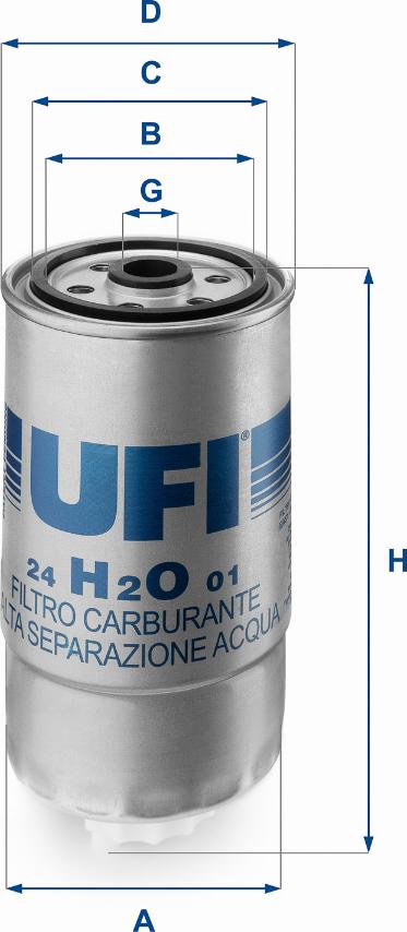UFI 24.H2O.01 - Фильтр топливный IVECO/JEEP DAILY/CHEROKEE -06 2.3/2.8/3.0TD autodif.ru