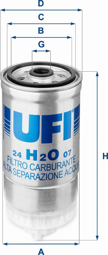 UFI 24.H2O.07 - Топливный фильтр autodif.ru