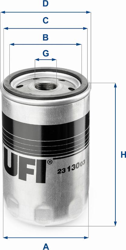 UFI 23.130.03 - Фильтр масляный MB W201/W123/W124/W126 -93 M102/M103 autodif.ru