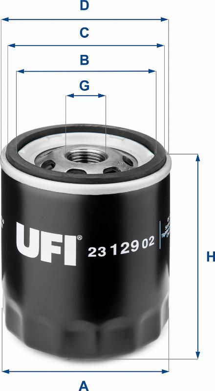 UFI 23.129.02 - Фильтр масляный накручивающийся легковой OPEL autodif.ru