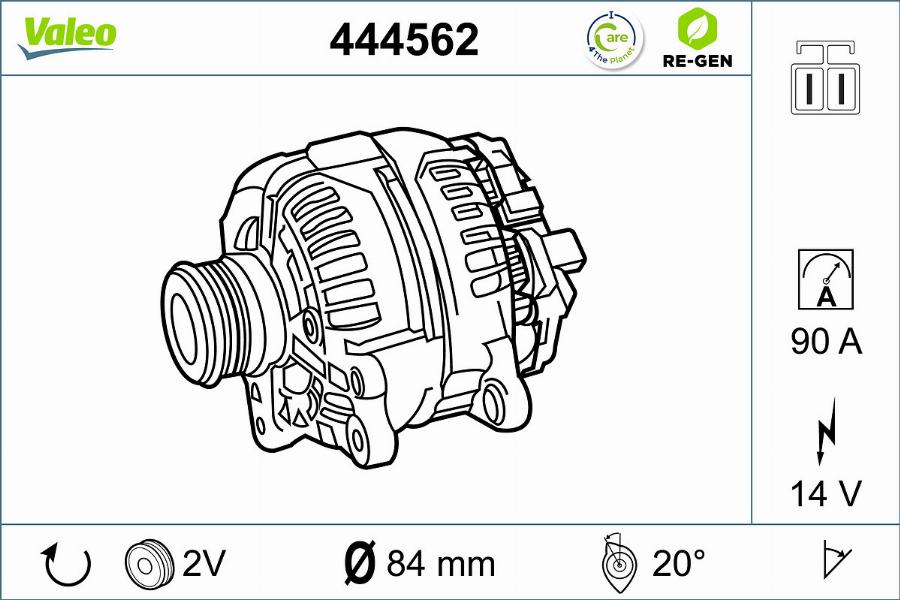 Valeo 444562 - Генератор autodif.ru