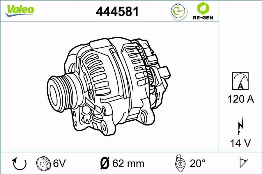 Valeo 444581 - Генератор autodif.ru