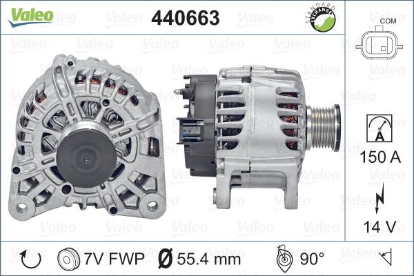Valeo 440663 - Alternator (14V, 150A) fits: NISSAN PULSAR, QASHQAI II, X-TRAIL III RENAULT ESPACE V, GRAND SCENIC I autodif.ru