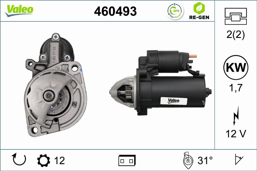 Valeo 460493 - Стартер autodif.ru