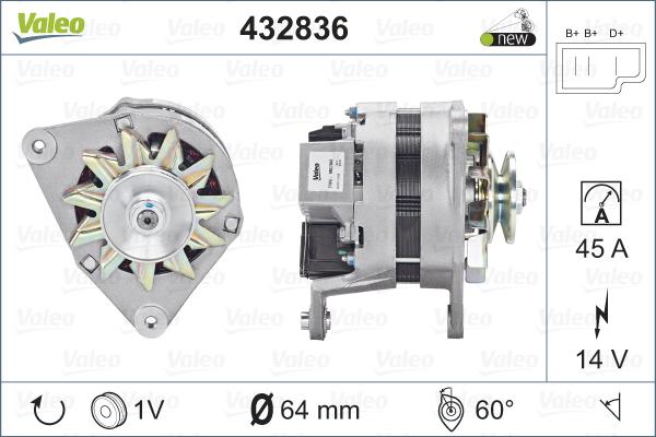 Valeo 432836 - Генератор autodif.ru