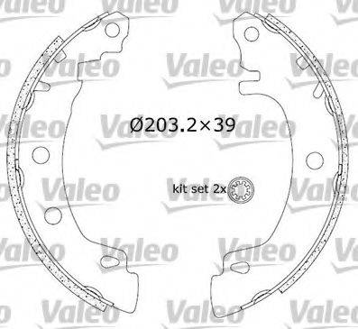 Valeo 554757 - Комплект тормозных колодок, барабанные autodif.ru