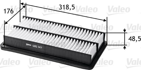 Valeo 585147 - Воздушный фильтр, двигатель autodif.ru