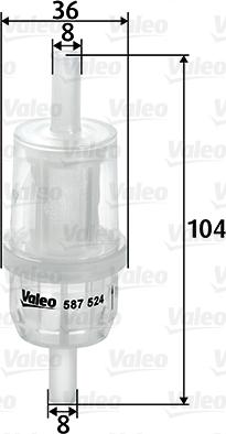 Valeo 587524 - Топливный фильтр autodif.ru
