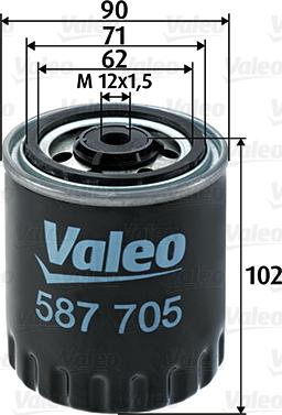 Valeo 587705 - Топливный фильтр autodif.ru