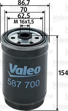 Valeo 587700 - Топливный фильтр autodif.ru