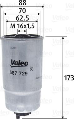 Valeo 587729 - Топливный фильтр autodif.ru