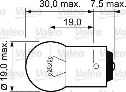 Valeo 032221 - Лампа накаливания 10шт в упаковке R10W 12V 10W BA15s Essential (стандартные характеристики) autodif.ru