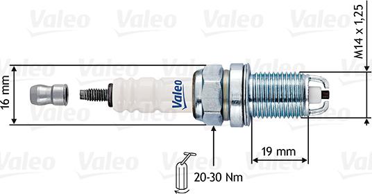Valeo 246901 - Свеча зажигания Toyota Corolla 1.3/1.4/LandCruiser 3.4/4.5/Hilux 3.4 96 autodif.ru