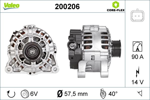 Valeo 200206 - Генератор autodif.ru