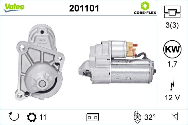 Valeo 201101 - Стартер autodif.ru