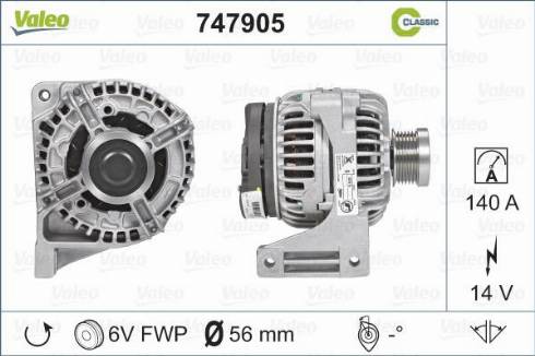 Valeo 747905 - Генератор autodif.ru