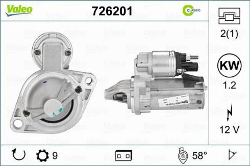 Valeo 726201 - Стартер autodif.ru