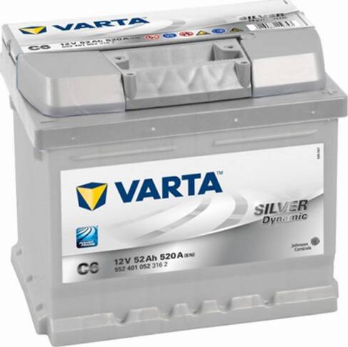 Varta 552401052 - Аккумулятор 52 а/ч VARTA Silver Dinamic 520A (обратная полярность) (C6) 552 401 autodif.ru