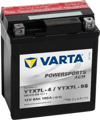 Varta 506014005A514 - Стартерная аккумуляторная батарея, АКБ autodif.ru