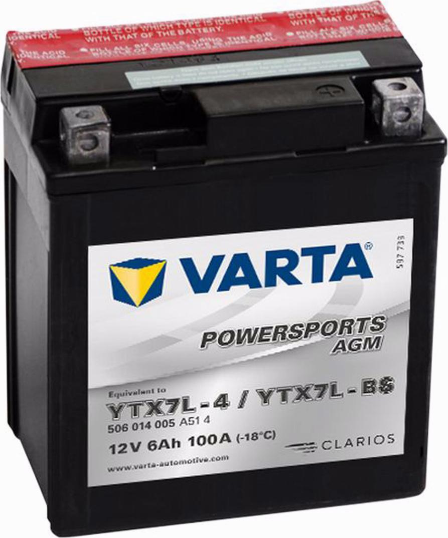 Varta 506014005 - Стартерная аккумуляторная батарея, АКБ autodif.ru