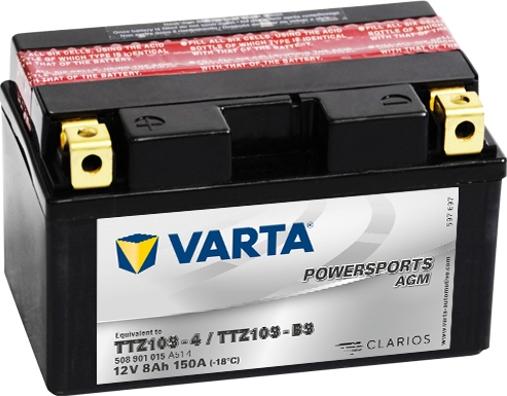 Varta 508901015A514 - аккумуляторная батарея powersports agm 12v 8ah 1 autodif.ru