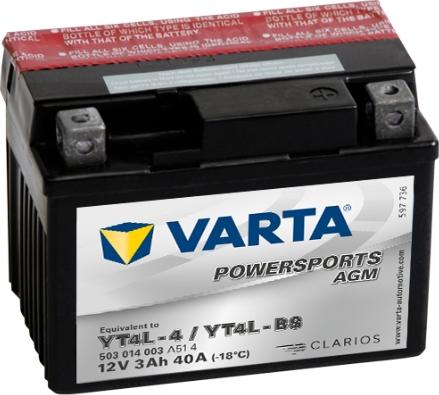 Varta 503014003A514 - Стартерная аккумуляторная батарея, АКБ autodif.ru