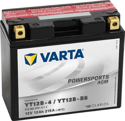 Varta 512901019A514 - Стартерная аккумуляторная батарея, АКБ autodif.ru
