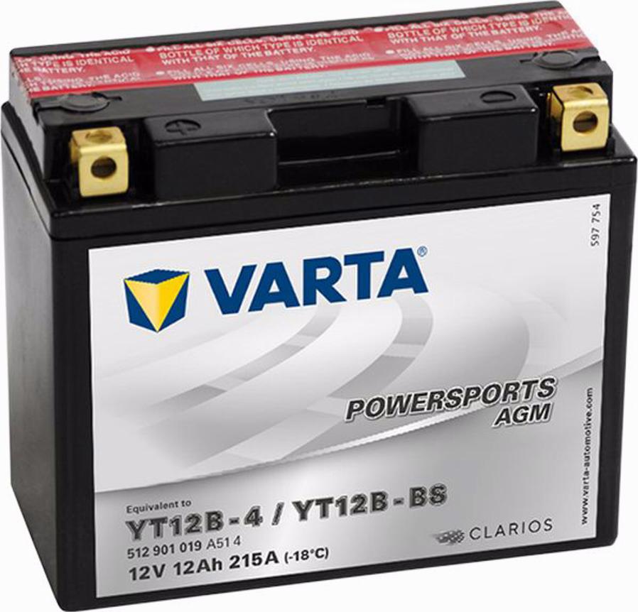 Varta 512901019 - Стартерная аккумуляторная батарея, АКБ autodif.ru