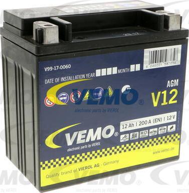 Vemo V99-17-0060 - Стартерная аккумуляторная батарея, АКБ autodif.ru