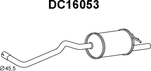 Veneporte DC16053 - Глушитель выхлопных газов, конечный autodif.ru