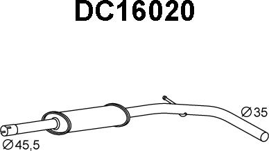 Veneporte DC16020 - Средний глушитель выхлопных газов autodif.ru