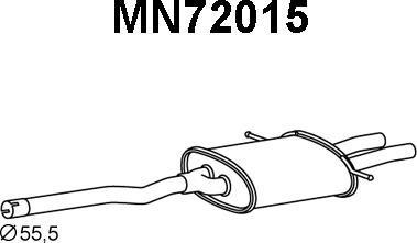 Veneporte MN72015 - Глушитель выхлопных газов, конечный autodif.ru
